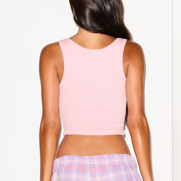 SKIMS!! Soft Lounge Halite Pink Cropped Tank Top- SOLD OUT COLOR & STYLE!! - Picture 4 of 7